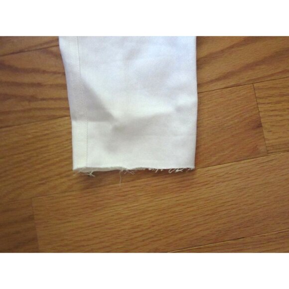 St. John White Jeans With Raw Hems High Waisted Crop Pants Size 0 - Picture 2 of 8